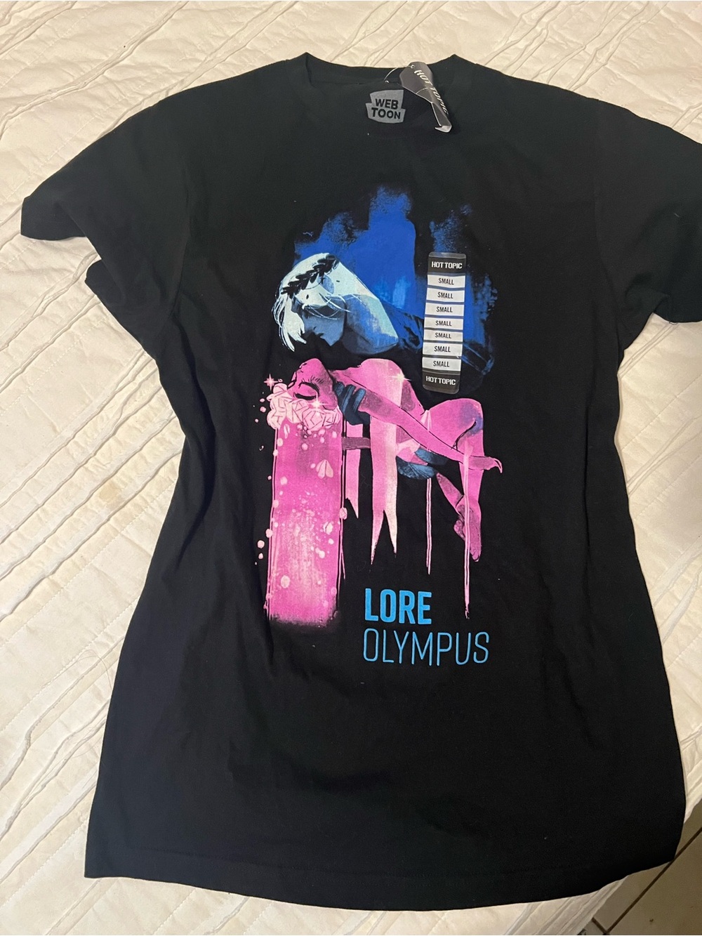 Hot Topic Black Swim Coverup with Pink & Blue Graphic
